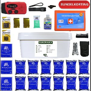 NoodPrepz - Compleet noodpakket voor thuis - inclusief noodrantsoen voor 72 uur - survivalpakket met hoogwaardige EHBO-kit – overlevingspakket voor oorlog, stroomuitval en evacuatie – samengesteld volgens advies van de overheid