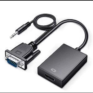 Vga Naar Hdmi Adapter - 3.5Mm Jack Aux - Ondersteunt 1080P Full Hd En Audiosynchronisatie - 1 Stuks - Voor Pc Laptop En Projector Zwart