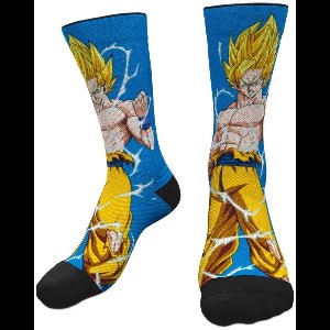 Wabiks Goku Saiyan Crewsokken Blauw EU 39-42 Man,Vrouw