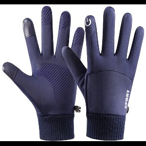 Waterdichte Touchscreen Fietshandschoenen - Antislip & Winddicht - Winterhandschoenen Sport - Donkerblauw - Maat XL