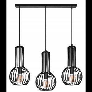 BONGO Hanglamp Zwart Metaal 3xE27 Loft Style Verstelbaar