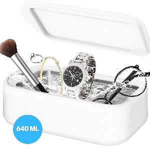 Yarvu ® Ultrasoon Reiniger 640ml - Ultrasone - Reinigingsapparaat Voor Brillen / Sieraden / Horloge / Munten - Ultrasoonbad - Brillenreiniger - Brillenbad - Make up kwast - Wit