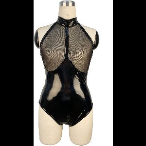 Somstyle Lingerie Body - Maat S - Latex Look Boydsuit - Met Rits voor Open kruis - Zwart