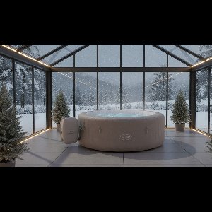 Luxe Opblaasbare Jacuzzi Whirlpool Zürich AirJet – Rond, 4 Persoons Spa met 120 AirJet Luchtbubbels, Verwarmd tot 40°C, PVC, Inclusief Isolerende Afdekking en ChemConnect Doseersysteem Depauwwonen