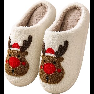 Kerst Eland Slippers – Warme Huissokken voor Dames en Heren – Antislip Winterpantoffels – Maat 38-39 – Schattig en Comfortabel voor Thuis