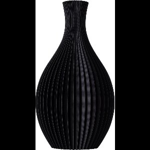 Slimprint Vaas LILY, Mat Zwart, L22 x B16 x H40 cm, Moderne Tafeldecoratie, Ovale Decoratie Vaas voor Droogbloemen, Gerecycled Biokunststof