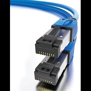 Cat8 Ethernet-Patchkabel 40Gbps Dubbele Afgeschermde 2000MHz Toekomstbestendige LAN-Draden Compatibel met Cat7A, Cat7, Cat6A, 25G, 10G, 1G Netwerk - Blauw - 3ft (0.9M)