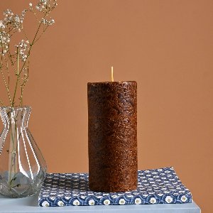 Lavender Rosemary Marble Pillar Candle – Classic Sandstone