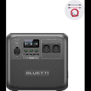 BLUETTI AC180 draagbare stroomgenerator - Opladen van 0% tot 80% in 45 minuten- 1152Wh LiFePO4-batterij met 2 stopcontacten 1800W- draagbaar energiestation voor kamperen, reizen, stroomuitval. Oplaadmogelijkheden (wisselstroom/zonne-energie/auto)