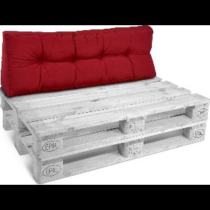 Beautissu Style – Palletkussen Rugkussen Rood 120x40 cm voor Palletbank – Matraskussen Kwaliteit