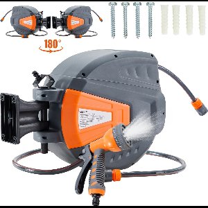 AREBOS Tuinslanghaspel - Tuinslang - Waterslangslang met Snelkoppeling - 30 m - Oranje