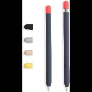 Doodroo Skin voor Apple Pencil (1e/2e gen) met 5 gekleurde doppen - Midnight Blue- Siliconen Beschermfolie met Grip