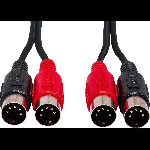 Hosa MID-203 - midikabel 5 pins - 3mtr - rood,zwart