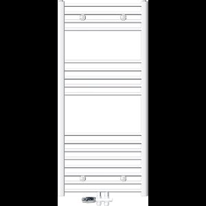 Badkamerradiator Sahara 600 x 1200 mm Wit recht + midden aansluiting