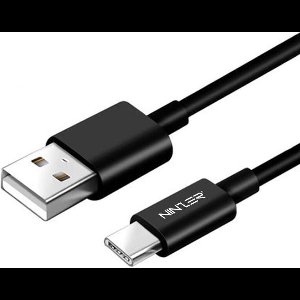 Ninzer USB-C Oplaadkabel & Datakabel 3 m - USB-A naar USB-C - Snelladen & Dataoverdracht - Zwart - Geschikt voor Smartphone & Tablet