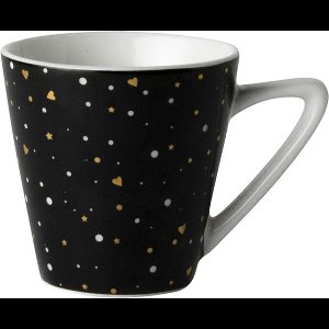 Dutch Rose espresso zwart glitter - set van 4