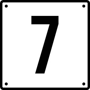 Huisnummerbord 7 - Incl. Schroeven en Pluggen – Acrylaat - 10 x 10 cm - Wit met Zwart