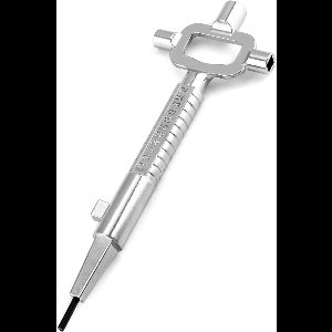 TOVBMUP Universele bouwsleutel - Architectensleutel - met cilindrische meter - universele sleutel - Geschikt voor het openen van diverse dozen en kasten - Zinklegering - 19,9 cm