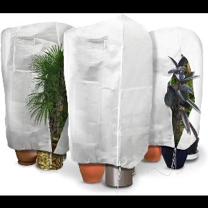 Dolaso Set van 3 Winterbescherming voor Planten-orstbescherming-Potplantenzak met Ritssluiting en Trekkoord-120-180 cm