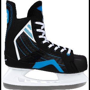 Nijdam IJshockeyschaats - Verstelbaar - Deluxe - Zwart/Blauw - Maat 45