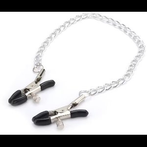 CHPN - Tepelklem - Tepelklemmen met ketting - Erotiek - 32cm - Klem voor tepels - 18+ - Zilverkleurig - Klemmetjes voor tepels