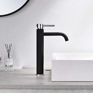 Selbro®, Kraan Badkamer Wastafel Kraan Eengreeps Mengkraan Badkamer Wastafel Badkamer Koud en Warm Water Aanwezigheid, Zwart en Chroom