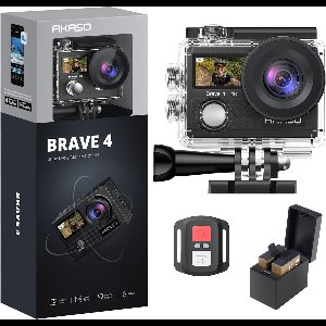 AKASO Brave 4 - Action Camera 4K - Waterdicht 40m - 64GB - Zwart