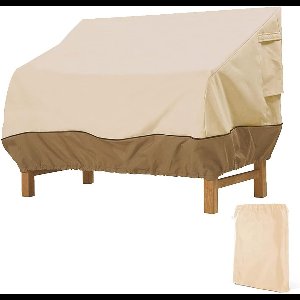 OIMG Tuinbankhoes - Waterdichte Tuinbankhoes - 224 x 83 x 84 cm - 4-zits tuinbankhoes - Beschermhoes Tuinbank - winddicht - scheurbestendig - Oxford-materiaal - Hoge kleurechtheid - UV-straling - Beige