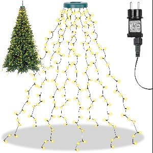 MUPOO Kerstboom Kerstverlichting Ring - voor Buiten - 2 meter - 400 Warm Wit LED Lampjes - Boomverlichting voor Kerstboom - met 8 modi - Timer - EU-stekker - Kerstdecoratie