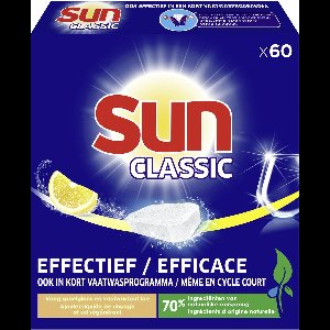 Sun Classic - Vaatwastabletten - Voordeelverpakking - Citroen - 60 Tabletten