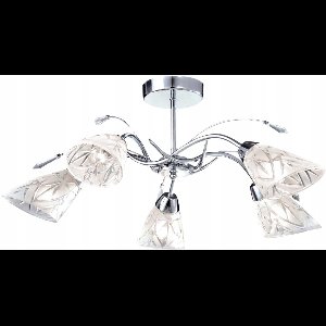 Kaja TAURUS hanglamp 5xE14 chroom metaal glas 62cm