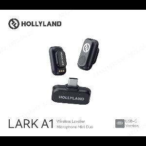 Hollyland Lark A1 Wireless Microphone for iPhone 15/16/17 & Android, 48kHz/24-bit, 3-Level Intelligent Noise Cancel, Magnetic Mini Mic for YouTube, Podcast, Vlogging (Black, 2TX + USB-C RX)