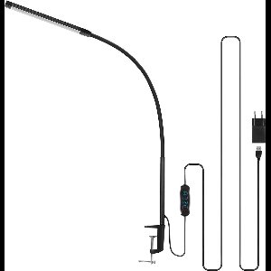 YONO Bureaulamp met Klem - LED Bureau Lamp - Flexibel Verstelbaar - Verlichting Dimbaar - Klemlamp - Bedlamp - Zwart