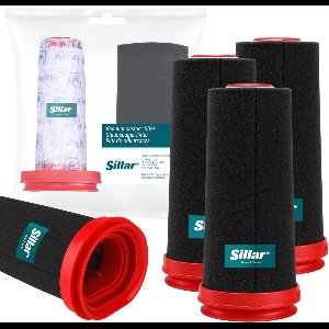 Sillar set 3 stofzuigerfilters, wasbaar, herbruikbaar, geschikt voor Bosch Flexxo Series 4, vervangende filters, schuimfilter, hoofdfilter, vervanging 12026520 / 12027764