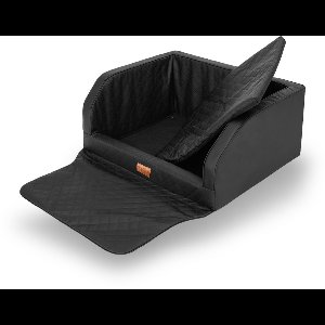 Hondenmand Auto Kofferbak – DogSeat® Bella Adventure – Luxe Premium Design – Zwart Stijlvol Leatherlook – Large – Waterafstotend – Met Veiligheidsriemen – Voor 1 of 2 Honden