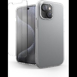 Telefoonhoesje Doorzichtig Geschikt voor Iphone 15 Hoesje Transparant Met Screenprotector Beschermglas