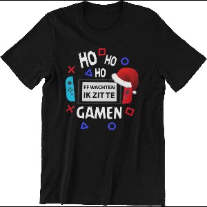 Passie voor Stickers T-shirt XXXL: ho ho ho ff wachten ik zit te gamen