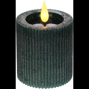 Ideas 4 Seasons - LED pilaarkaars klein - Mosgroen - Ø 7 cm x 7,5 cm