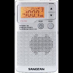 Sangean Pocket 250 - DT-250 - Zakradio, AM/FM, batterijen - Zilver