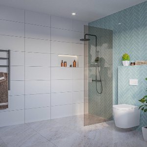 Fortifura Galeria Inloopdouche - rook glas - 80x200cm - 8mm - nano - blind inbouw profiel