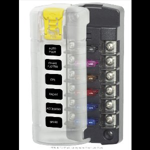 Blue Sea Systems Fuse Block ST-Blade 6 Circuits Independent with Cover