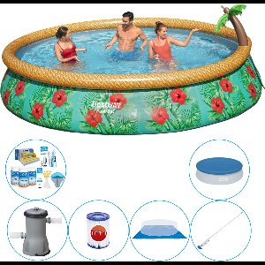 Fast Set Paradijs Bloemen Rond 457x84 cm - Zwembad Super Deal