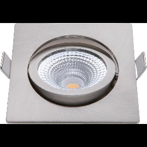 EcoDim - LED Spot - Inbouwspot - ED-10027 - 5W - Waterdicht IP54 - Dimbaar - Dim to Warm - Warm Wit 2000K-3000K - Geborsteld Nikkel - Aluminium - Vierkant - Kantelbaar