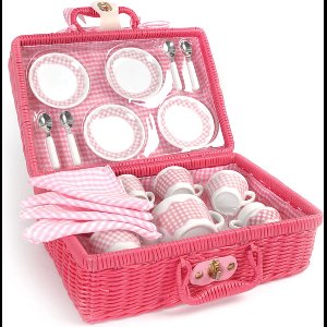 Tidlo Theeservies - Picknick set - In koffer - Roze