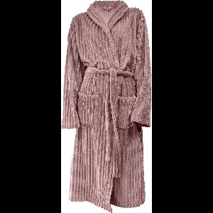 Eleganzzz Teddy Rib Fleece Uni Badjas - Old Rose - L - Badjas Dames - Badjas Heren