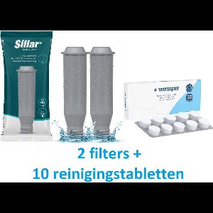 2 stuks waterfilter voor KRUPS, Melitta, Nivona koffiemachines - vervanging - + EXTRA Tabletten voor het reinigen en ontvetten van de koffiemachine - 10 x 2g - universele reinigingstabletten - geschikt voor alle merken