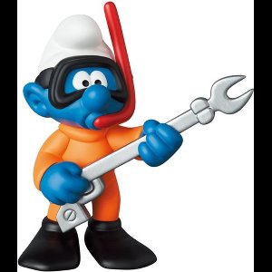 Medicom en de Smurfen - Duiksmurf met platte voeten - Verzamelobject op blister - 8 cm