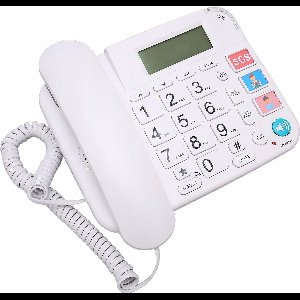 Huistelefoon Bedraad - Senioren - Grote Toetsen - Groot Scherm - SOS Knop - Bellampje - Big Button - Bekabeld Analoog Fototelefoon - Foto Telefoon - Ouderen - Wit