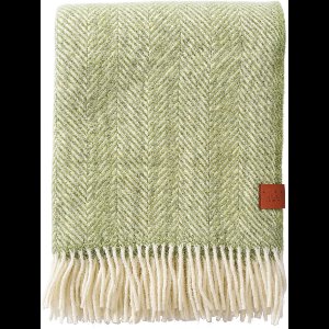 Klippan eco wollen plaid Herringbone - groen - 130x180 cm