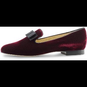 Werner Kern Ava Loafers Dames - Bordeaux Rood Fluweel - Velvet Damesschoenen - Instappers - Sierstrik - Nette Schoenen - Werner Kern Ballerinas - Rood - 37